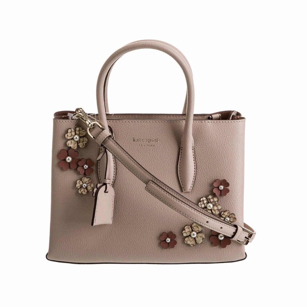 Kate Spade Leather Satchel with Floral Accents